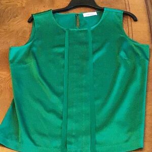 Calvin Klein Women’s Size L Sleeveless Blouse Emerald Green